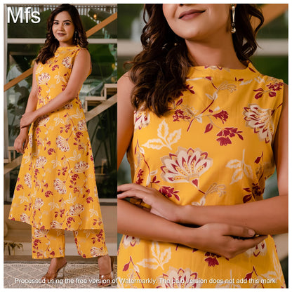Flower Print 3010 Mfs Cotton Co Ord Set Exporter Ahmedabad