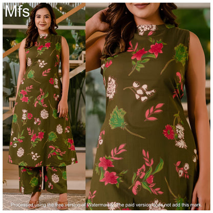 Flower Print 3010 Mfs Cotton Co Ord Set Exporter Ahmedabad