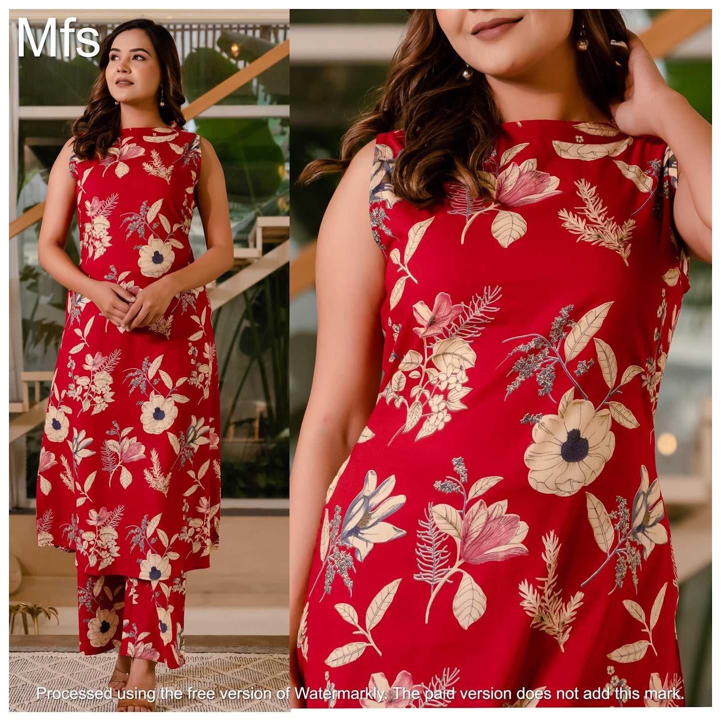 Flower Print 3010 Mfs Cotton Co Ord Set Exporter Ahmedabad