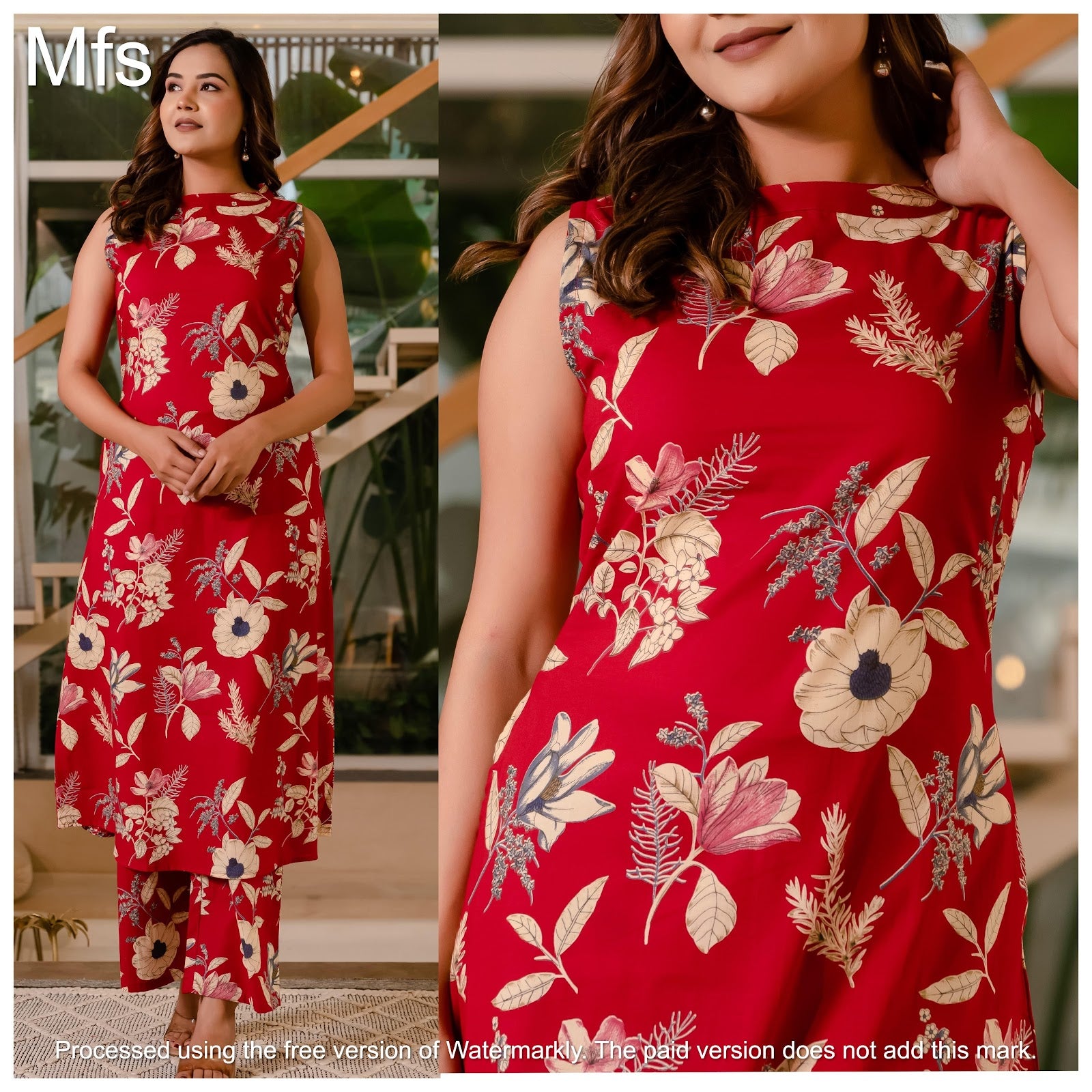 Flower Print 3010 Mfs Cotton Co Ord Set Exporter Ahmedabad