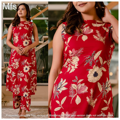 Flower Print 3010 Mfs Cotton Co Ord Set Exporter Ahmedabad