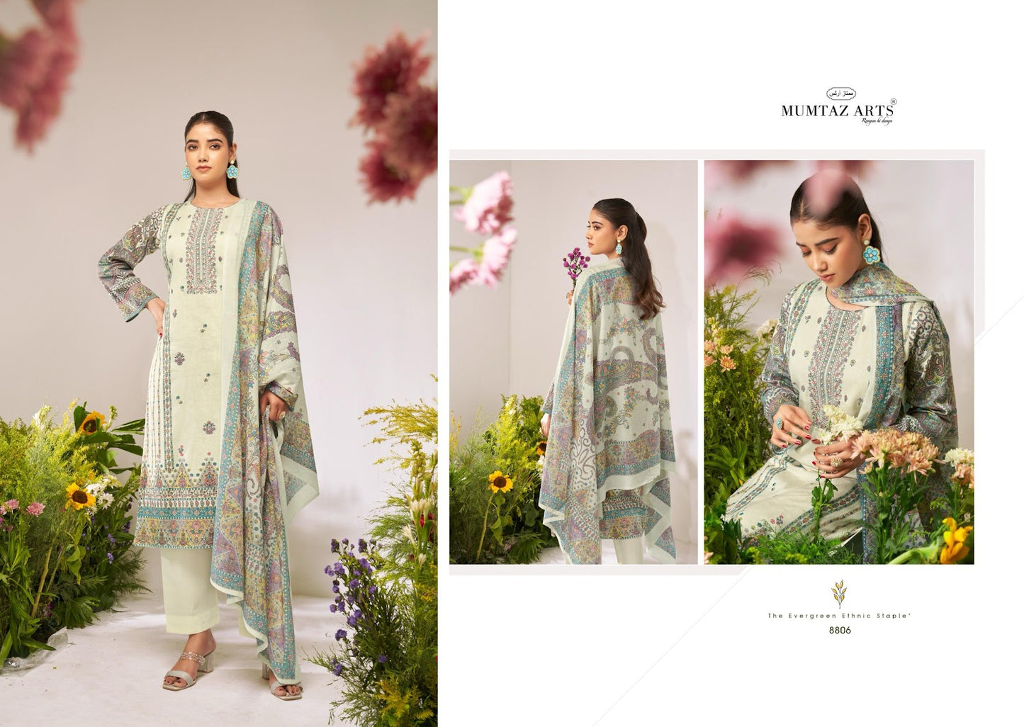 Flower Valley Mumtaz Arts Jam Satin Karachi Salwar Suits Supplier India