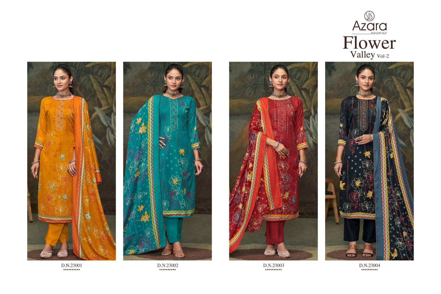 Flower Valley Vol 2 Radhika Fashion Azara Cambric Cotton Karachi Salwar Suits Wholesale Price