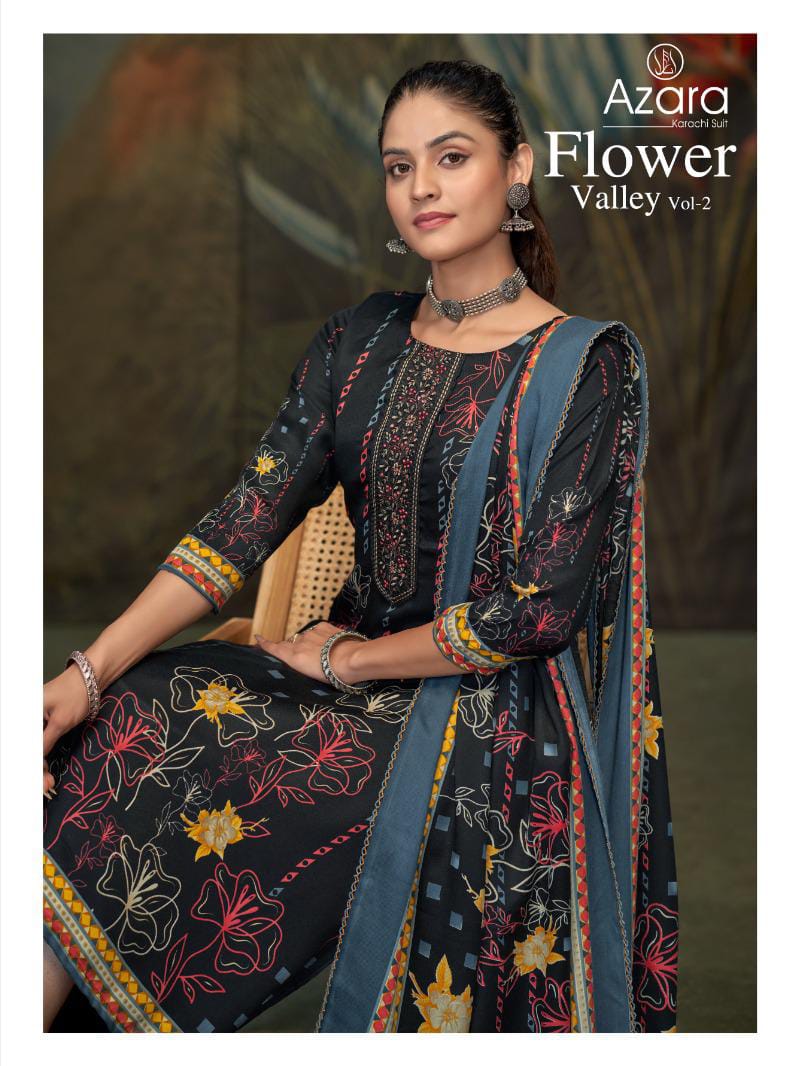 Flower Valley Vol 2 Radhika Fashion Azara Cambric Cotton Karachi Salwar Suits Wholesale Price