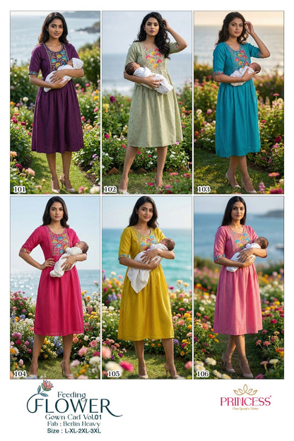 Flower Vol 1 Princess Creation Berlin Feeding Kurtis Supplier Gujarat