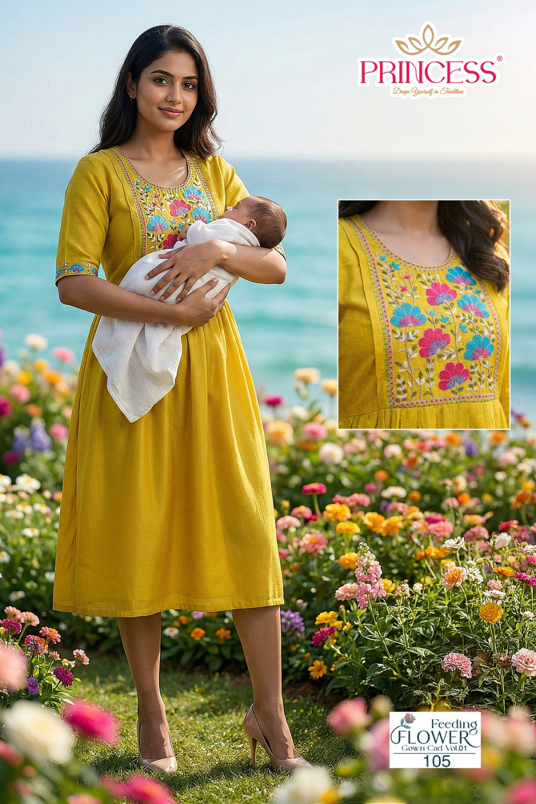 Flower Vol 1 Princess Creation Berlin Feeding Kurtis Supplier Gujarat