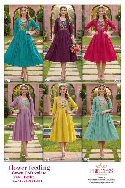 Flower Vol 2 Princess Creation Berlin Feeding Kurtis Wholesaler