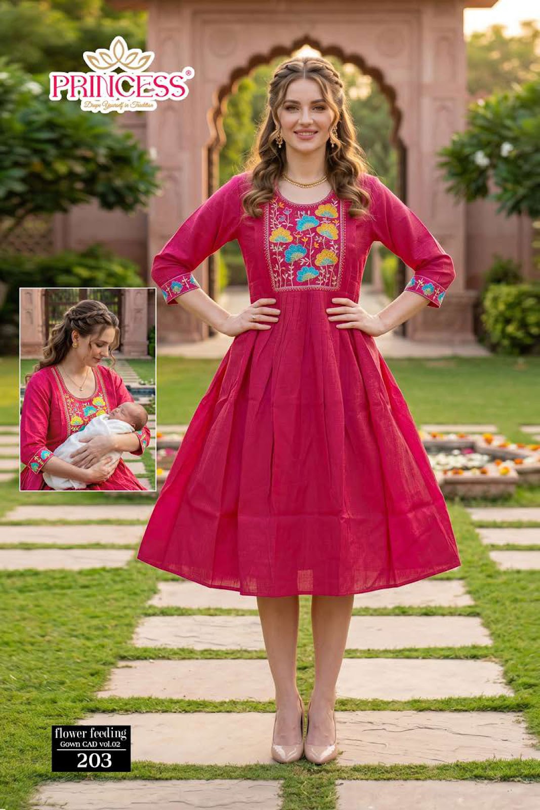 Flower Vol 2 Princess Creation Berlin Feeding Kurtis Wholesaler
