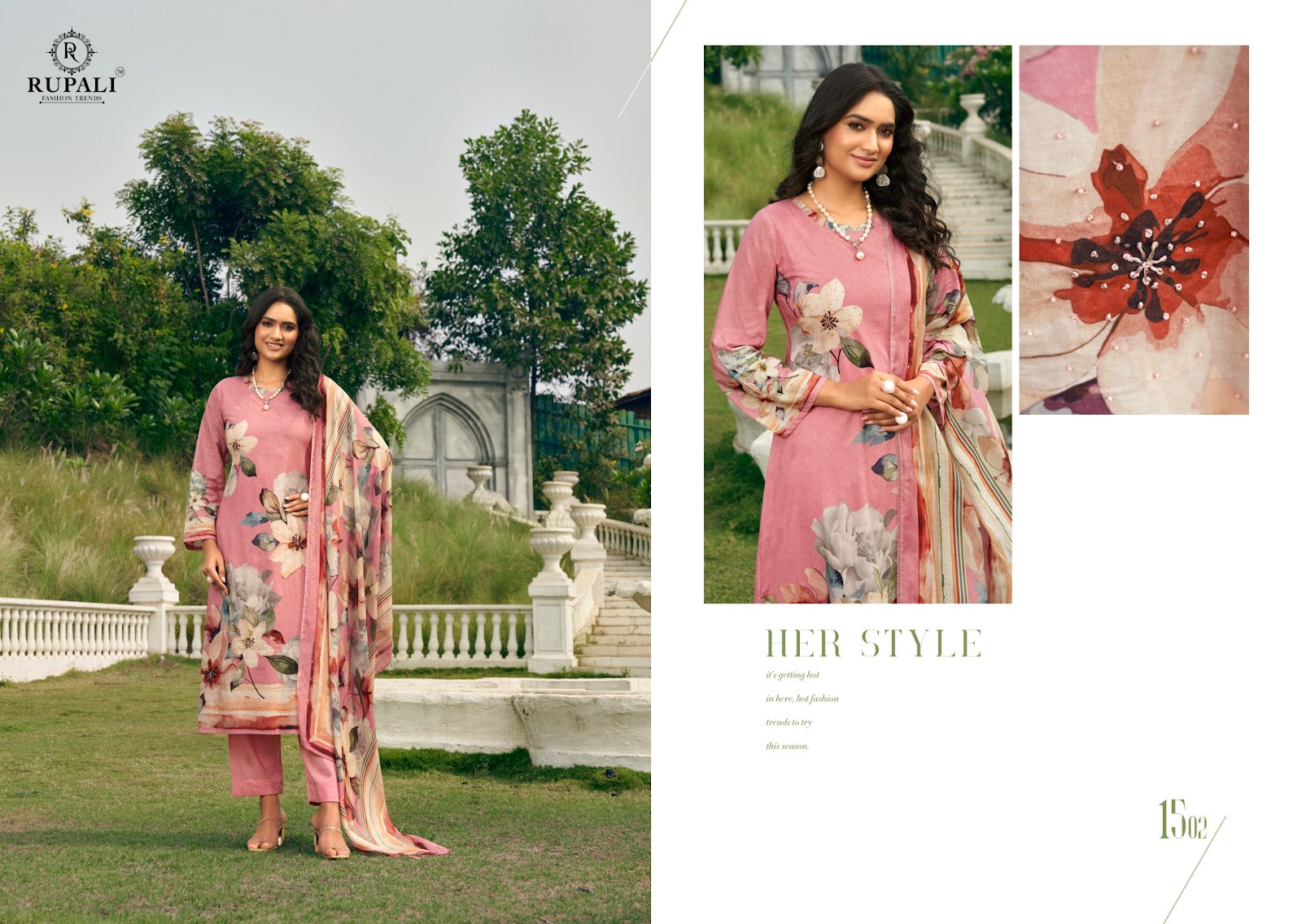 Flowerish Rupali Pant Style Suits Exporter Gujarat