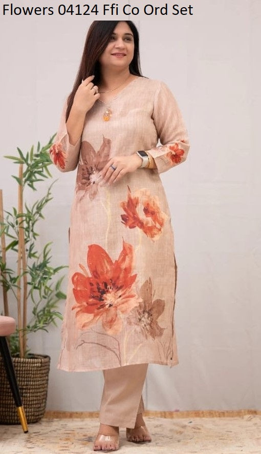 Flowers 04124 Ffi Chanderi Co Ord Set Exporter India