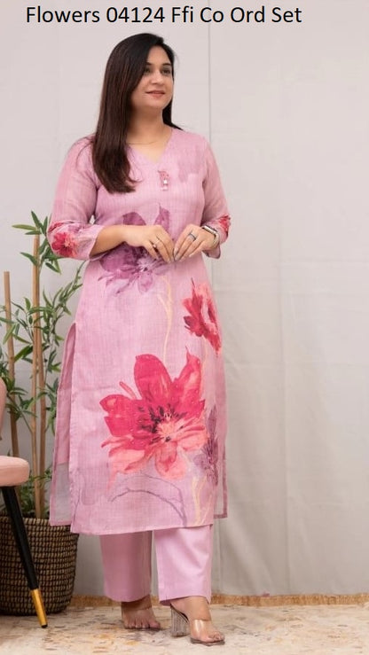 Flowers 04124 Ffi Chanderi Co Ord Set Exporter India