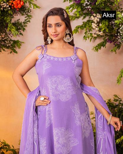 Flowers 051225 Aksr Cotton Readymade Anarkali Suits Exporter