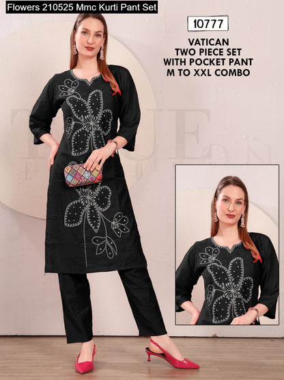Flowers 210525 Mmc Vatican Kurti Pant Set Wholesaler