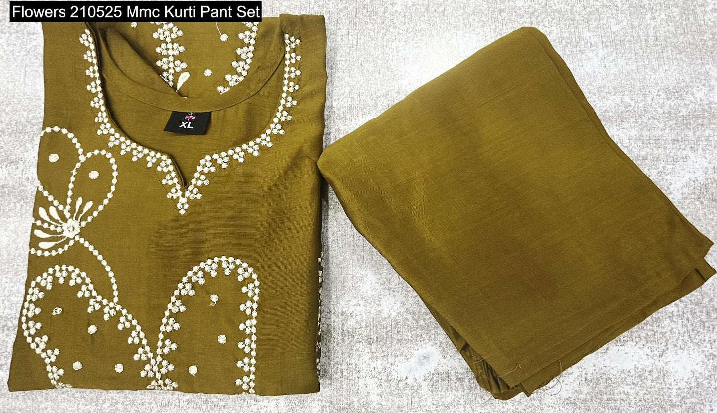 Flowers 210525 Mmc Vatican Kurti Pant Set Wholesaler