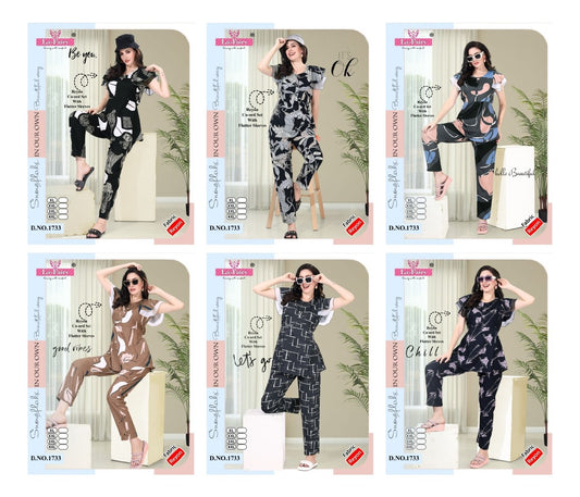 Flutter Sleeve 1733 La Fairy Rayon Co Ord Set Exporter