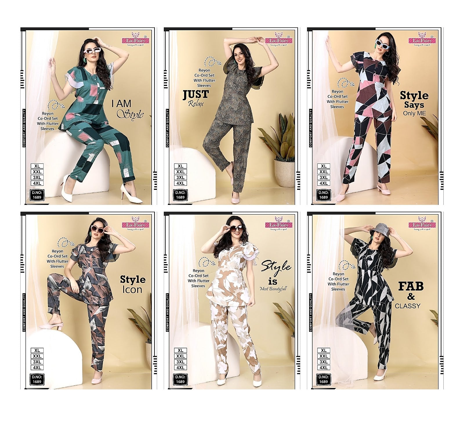 Flutter Sleeves Design 1689 La Fairy Reyon Co Ord Set Wholesale Price