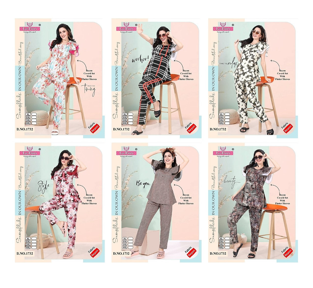 Flutter Sleeves Design 1732 La Fairy Reyon Co Ord Set Manufacturer Gujarat