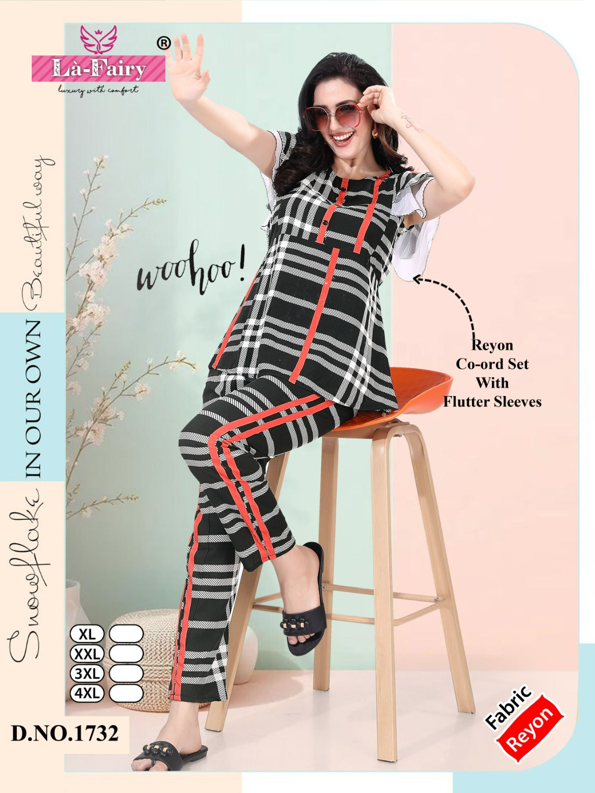 Flutter Sleeves Design 1732 La Fairy Reyon Co Ord Set Manufacturer Gujarat