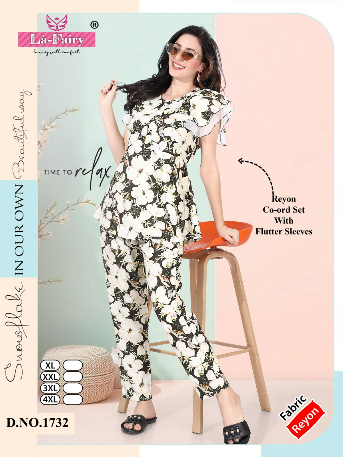 Flutter Sleeves Design 1732 La Fairy Reyon Co Ord Set Manufacturer Gujarat