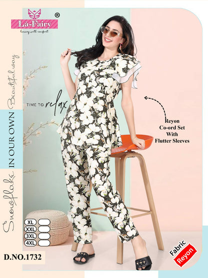 Flutter Sleeves Design 1732 La Fairy Reyon Co Ord Set Manufacturer Gujarat
