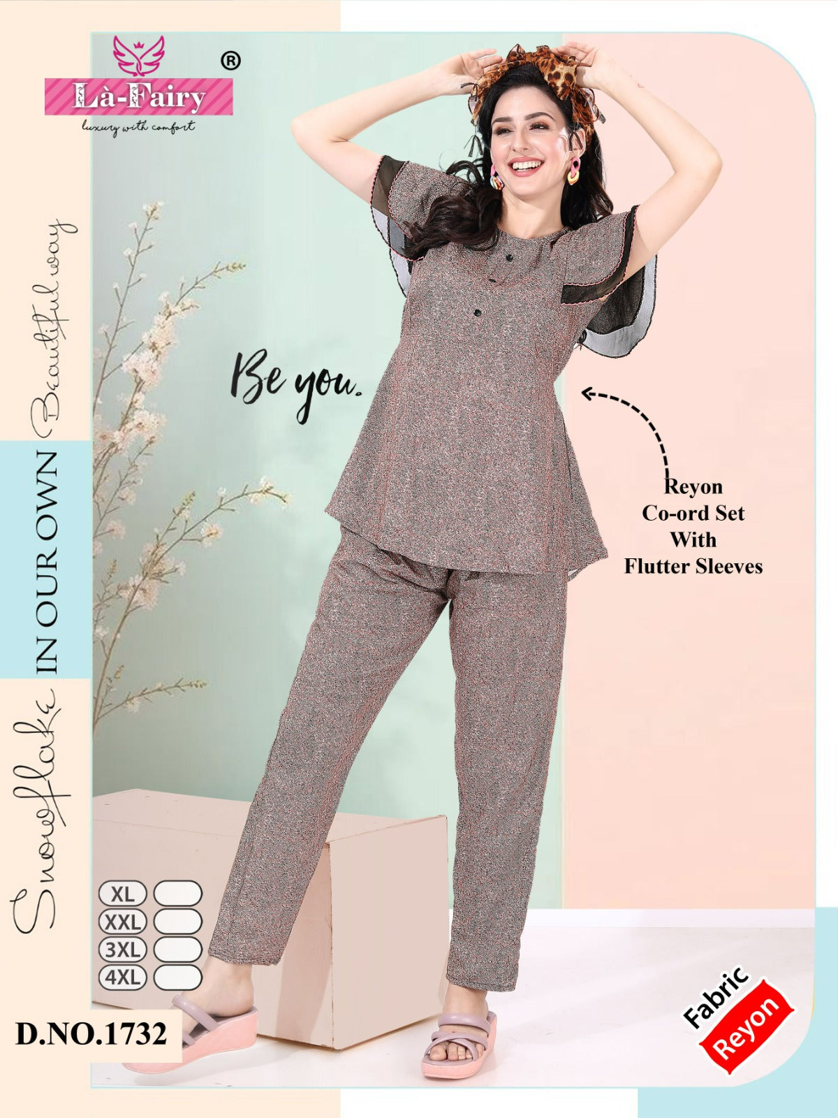 Flutter Sleeves Design 1732 La Fairy Reyon Co Ord Set Manufacturer Gujarat