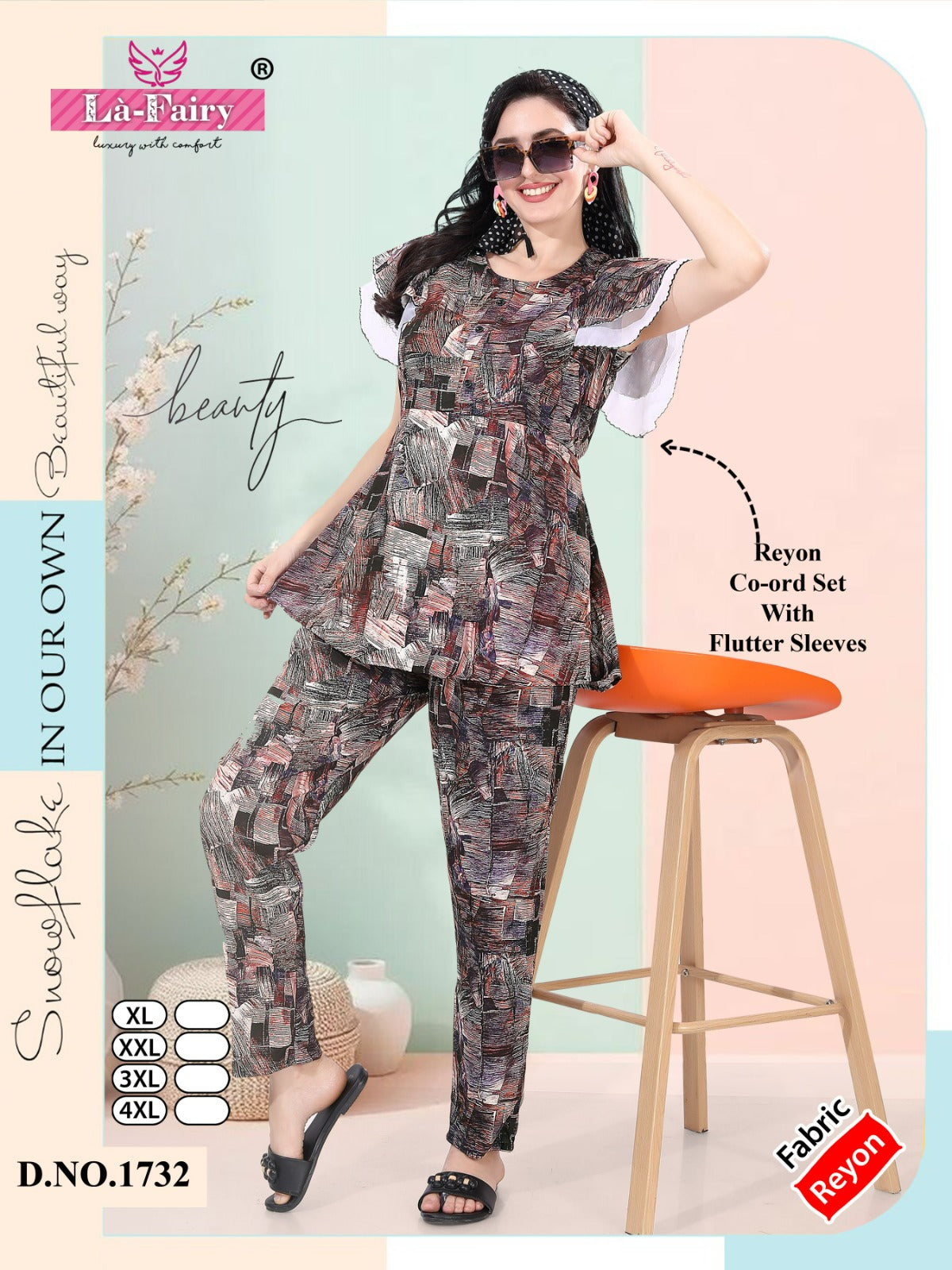 Flutter Sleeves Design 1732 La Fairy Reyon Co Ord Set Manufacturer Gujarat