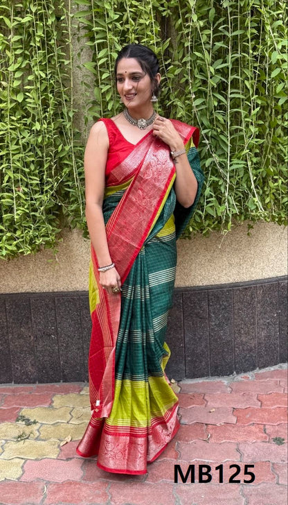 Foil Print Mira Bela Dola Silk Sarees Wholesale Rate