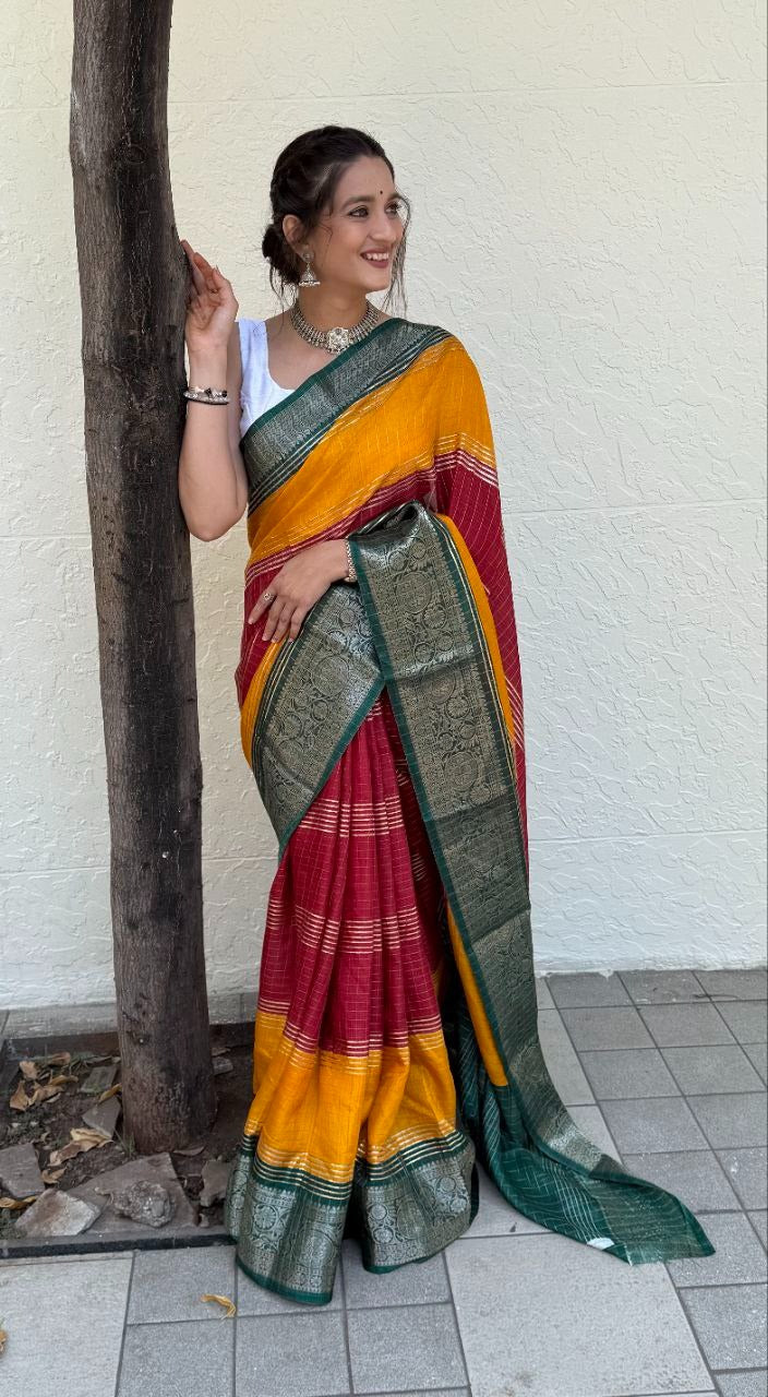 Foil Print Mira Bela Dola Silk Sarees Wholesale Rate