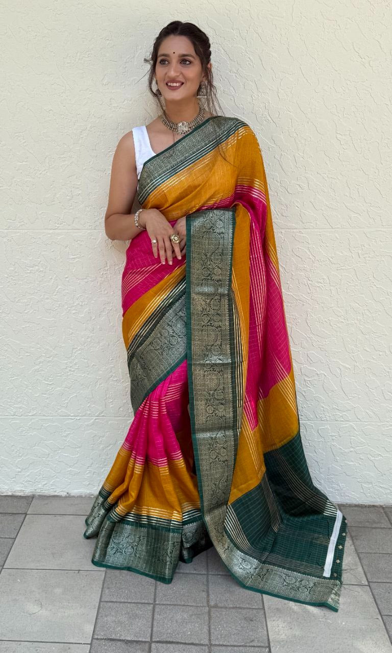 Foil Print Mira Bela Dola Silk Sarees Wholesale Rate