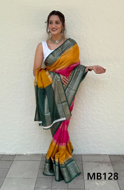 Foil Print Mira Bela Dola Silk Sarees Wholesale Rate