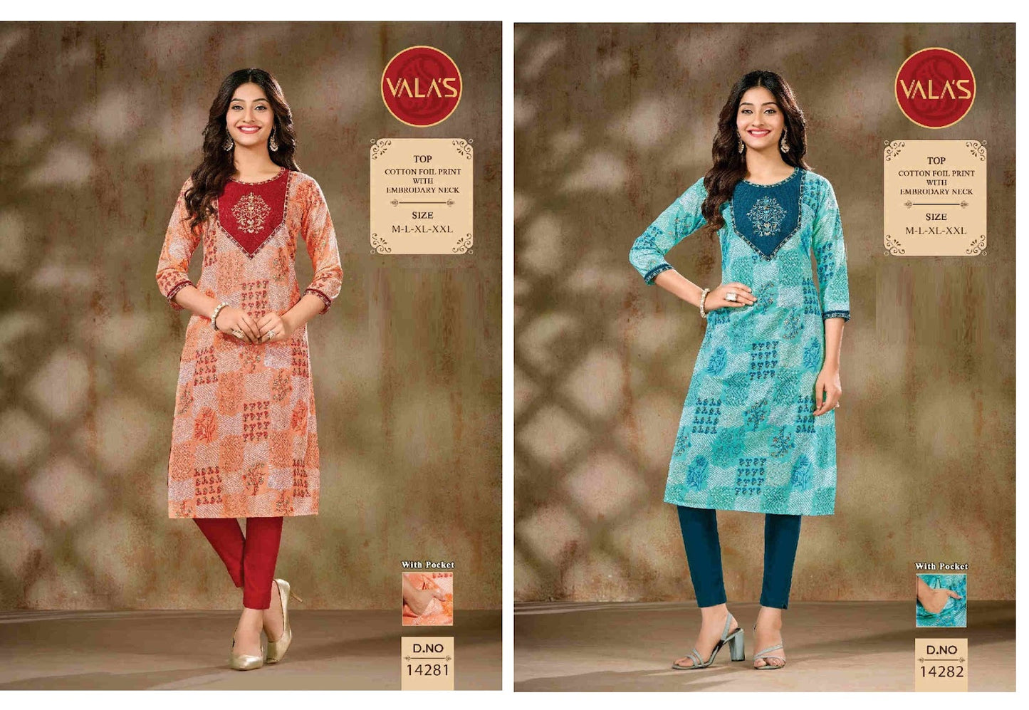 Foil Print Valas Straight Cut Kurtis Wholesale Rate