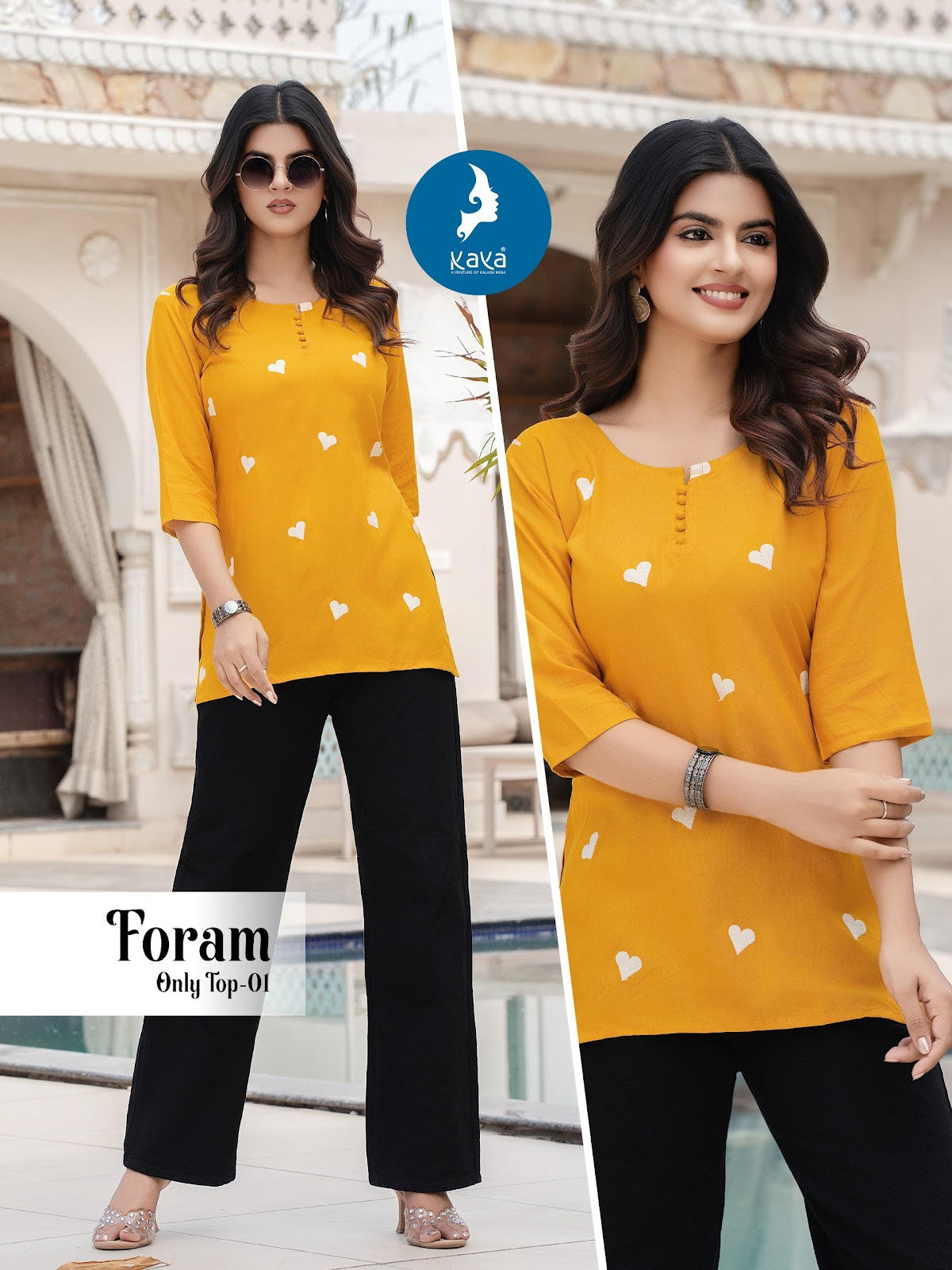 Foram Kaya Rayon Short Kurtis Wholesaler Gujarat