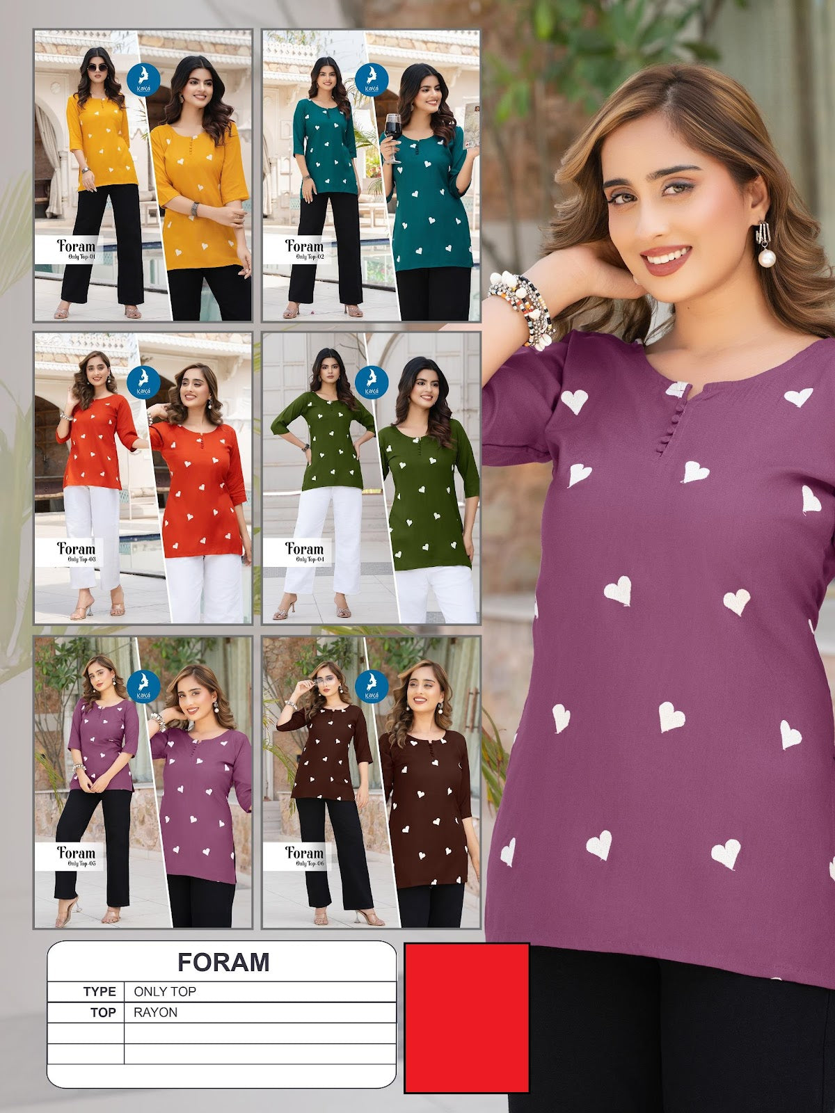 Foram Kaya Rayon Short Kurtis Wholesaler Gujarat