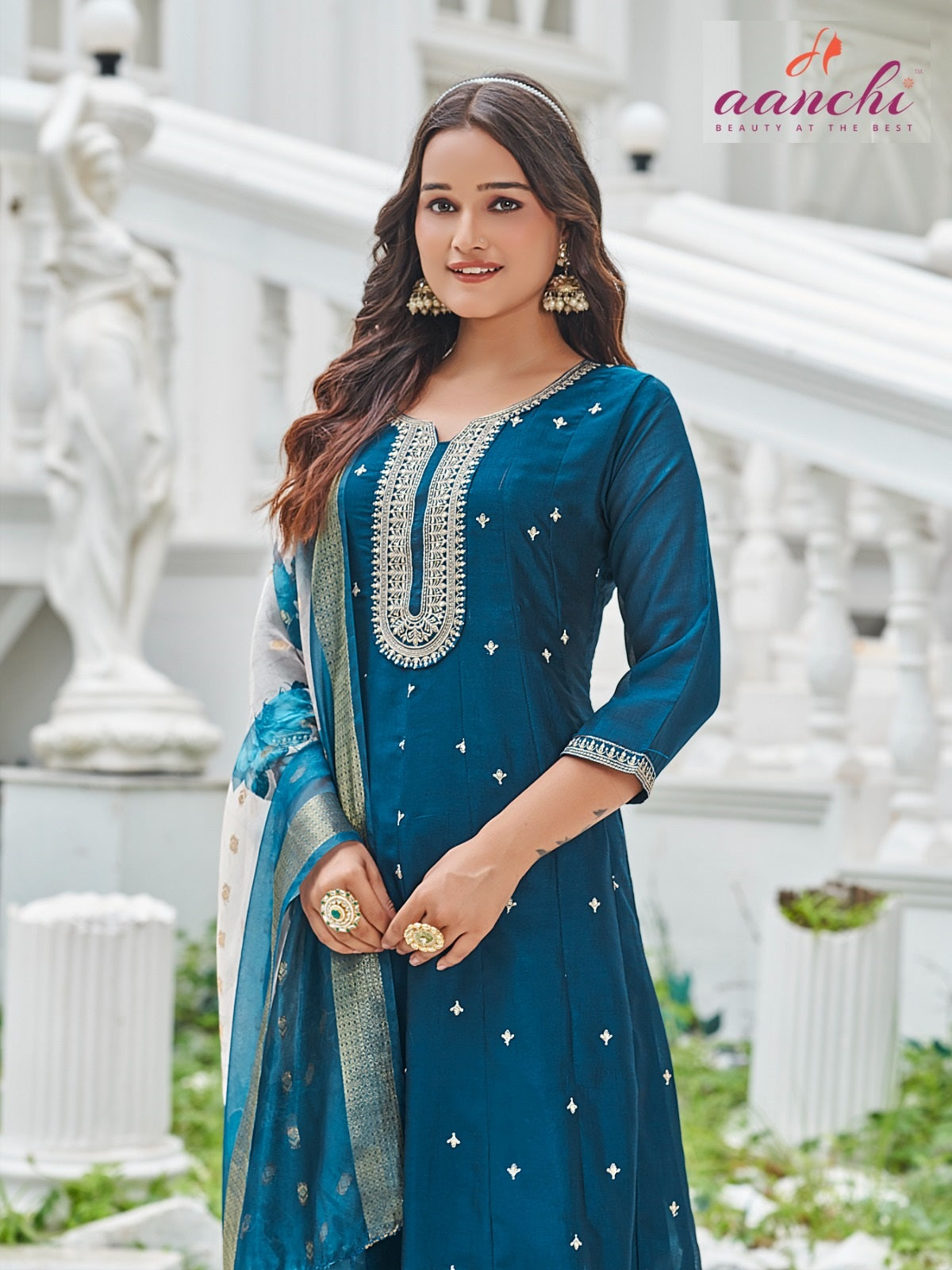 Force Aanchi Vichitra Silk Readymade Anarkali Suits Manufacturer