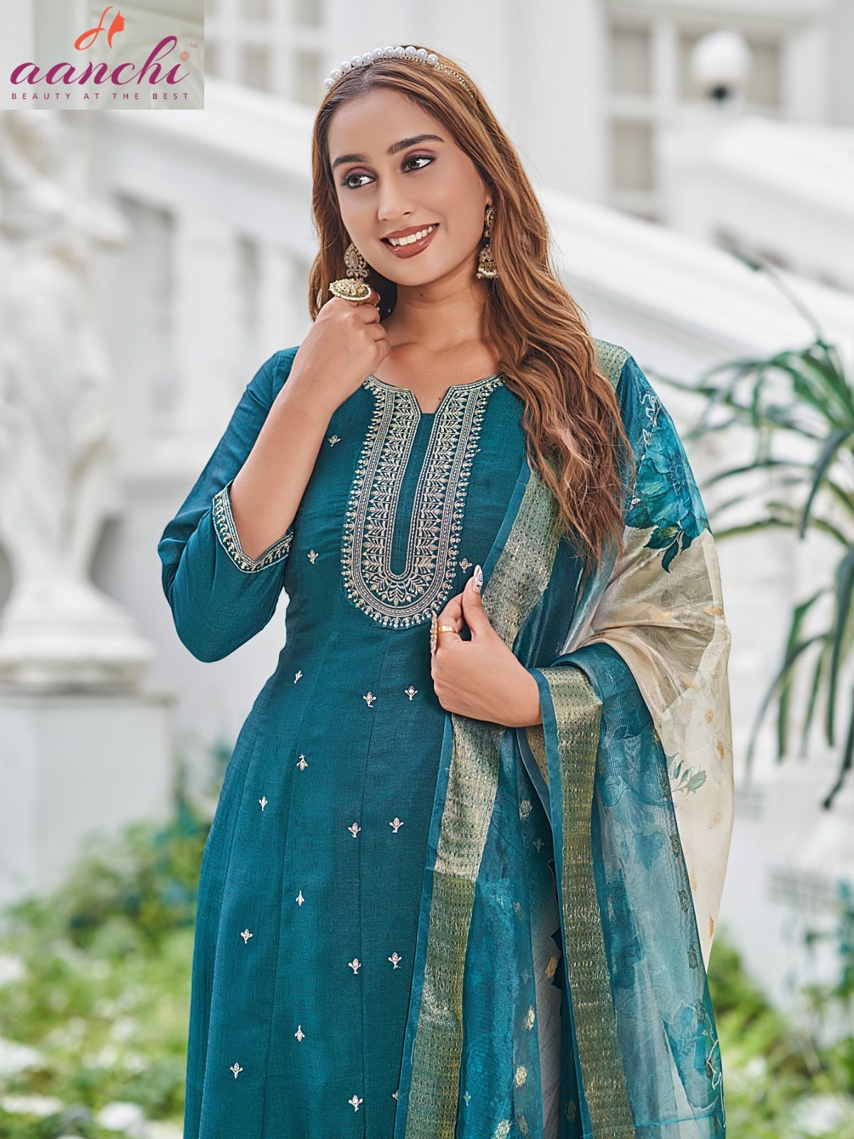 Force Aanchi Vichitra Silk Readymade Anarkali Suits Manufacturer