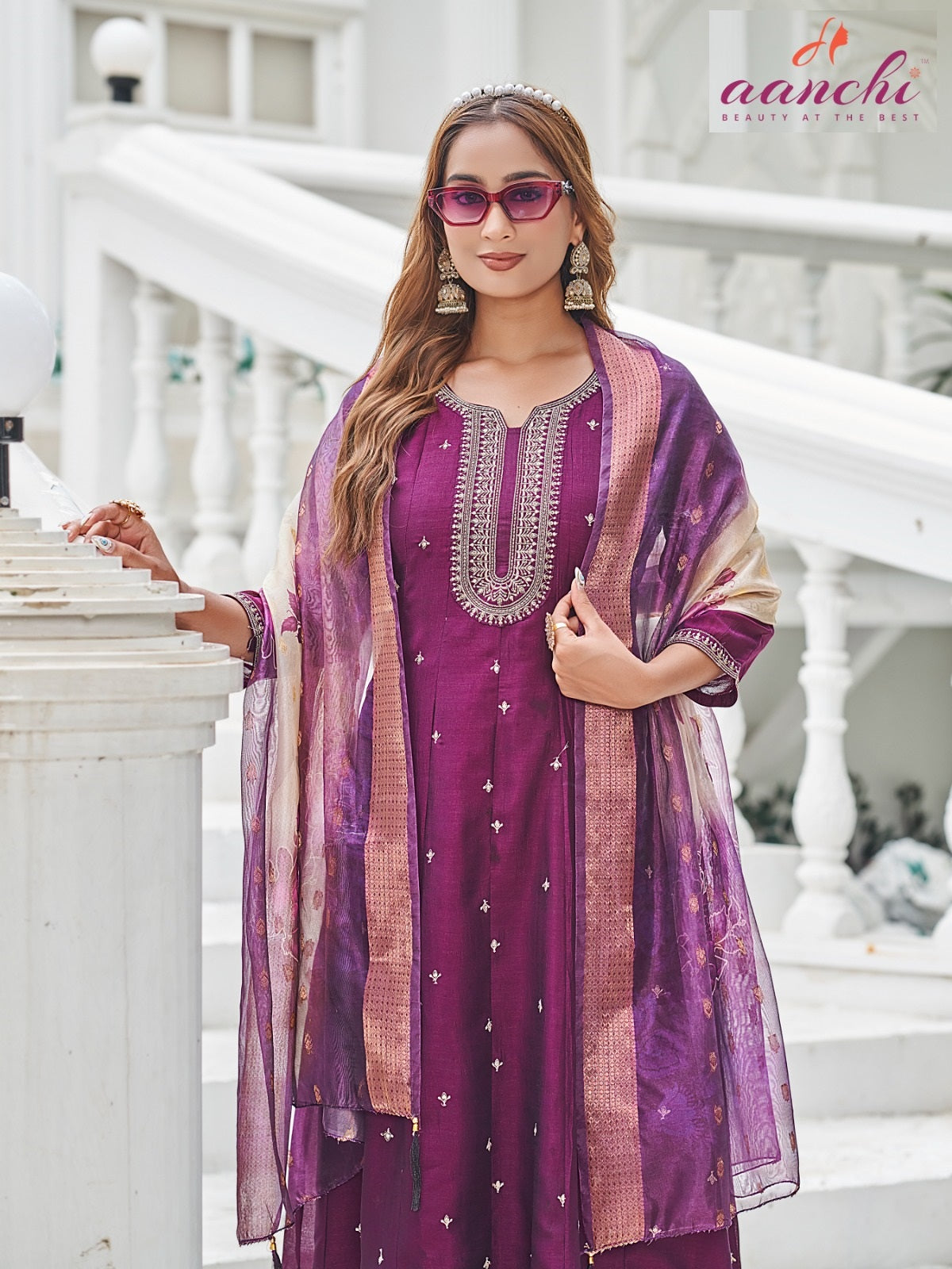 Force Aanchi Vichitra Silk Readymade Anarkali Suits Manufacturer