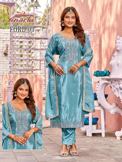 Ford Aanchi Silk Readymade Pant Style Suits Manufacturer Ahmedabad
