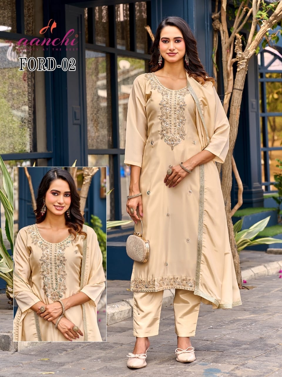 Ford Aanchi Silk Readymade Pant Style Suits Manufacturer Ahmedabad