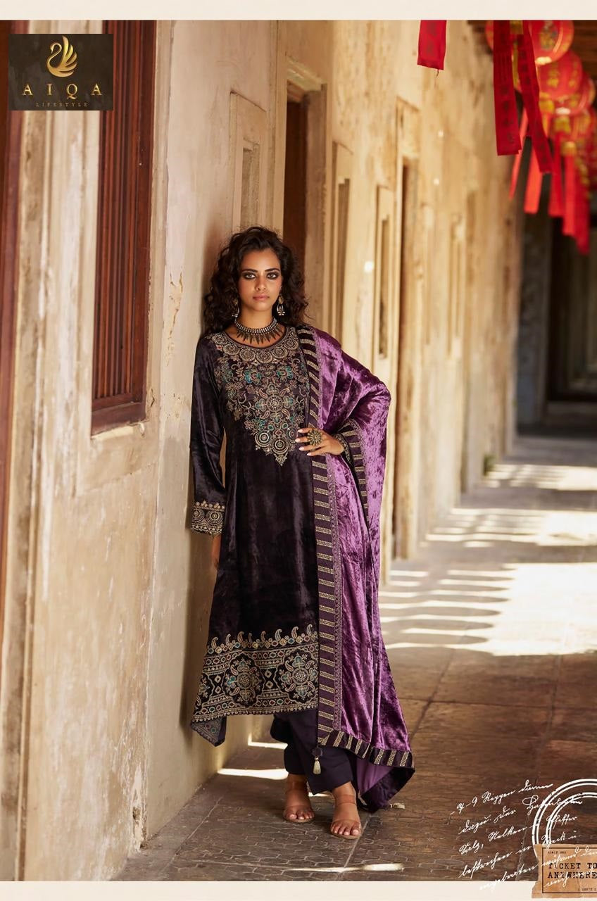 Forest Fantasy Aiqa Velvet Suits Wholesale Price