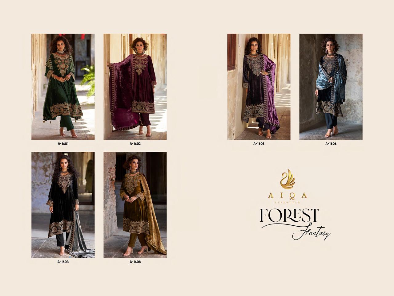 Forest Fantasy Aiqa Velvet Suits Wholesale Price