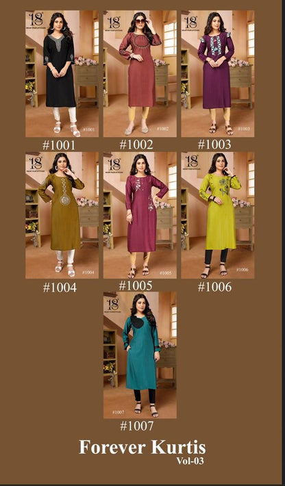 Forever Vol 3 18 Attitude Bsy Straight Cut Kurtis Manufacturer