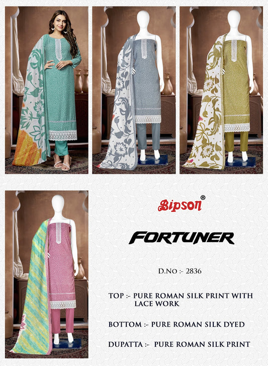 Fortuner 2836 Bipson Prints Roman Silk Pant Style Suits Manufacturer