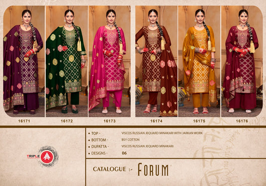 Forum Triple Aaa Russian Jacquard Pant Style Suits Wholesaler Ahmedabad