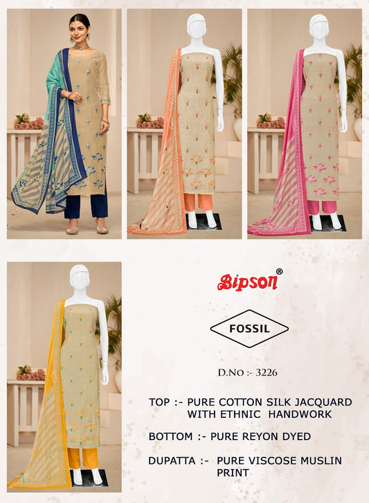 Fossil 3226 Bipson Prints Pure Cotton Pant Style Suits Wholesale Rate