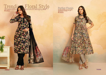 Fragrance Sushma Crape Pant Style Suits Manufacturer