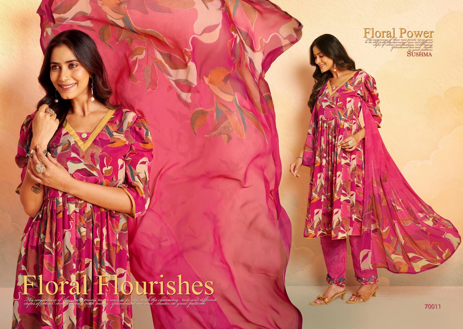 Fragrance Sushma Crape Pant Style Suits Manufacturer