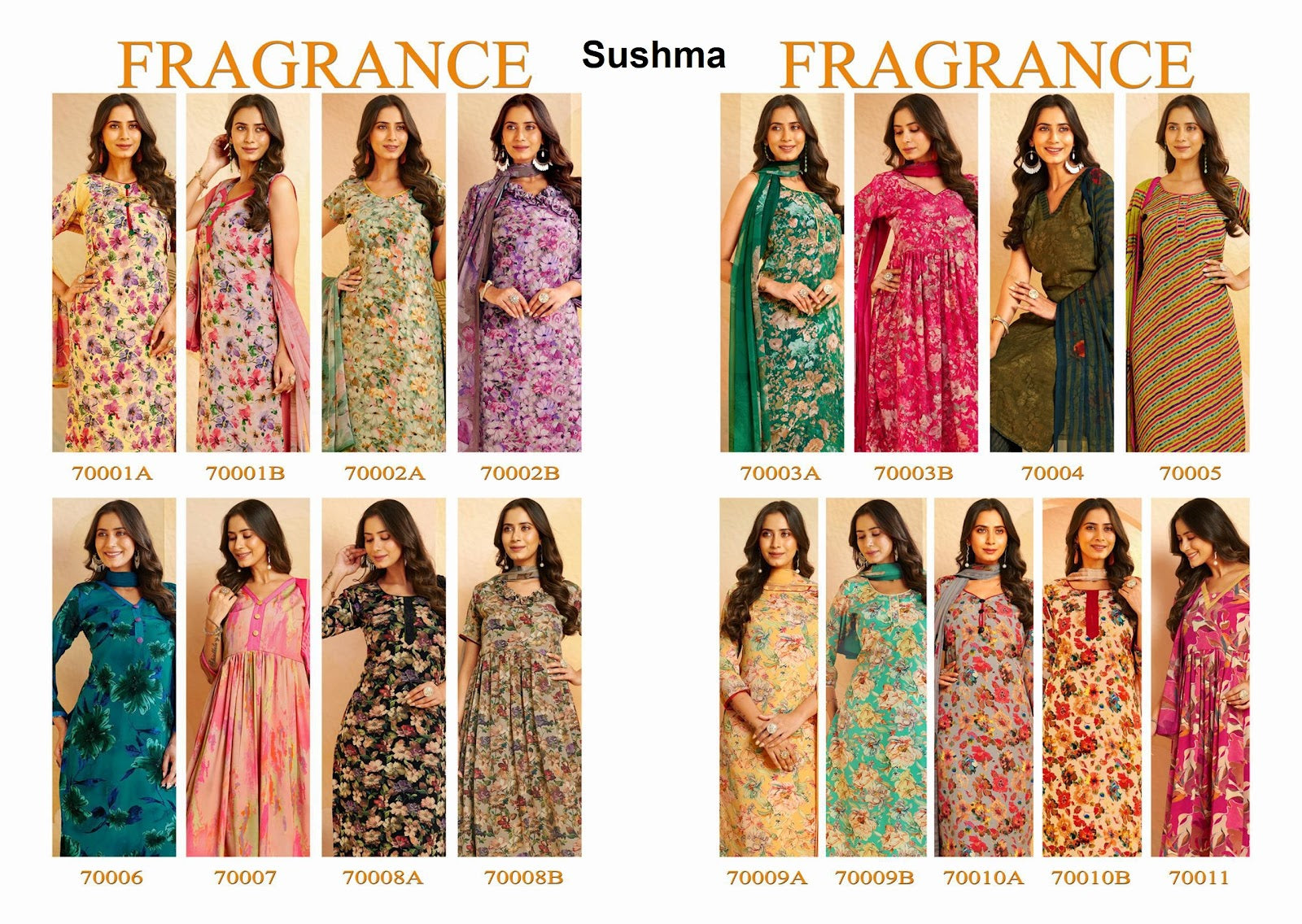 Fragrance Sushma Crape Pant Style Suits Manufacturer
