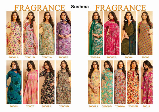 Fragrance Sushma Crape Pant Style Suits Manufacturer