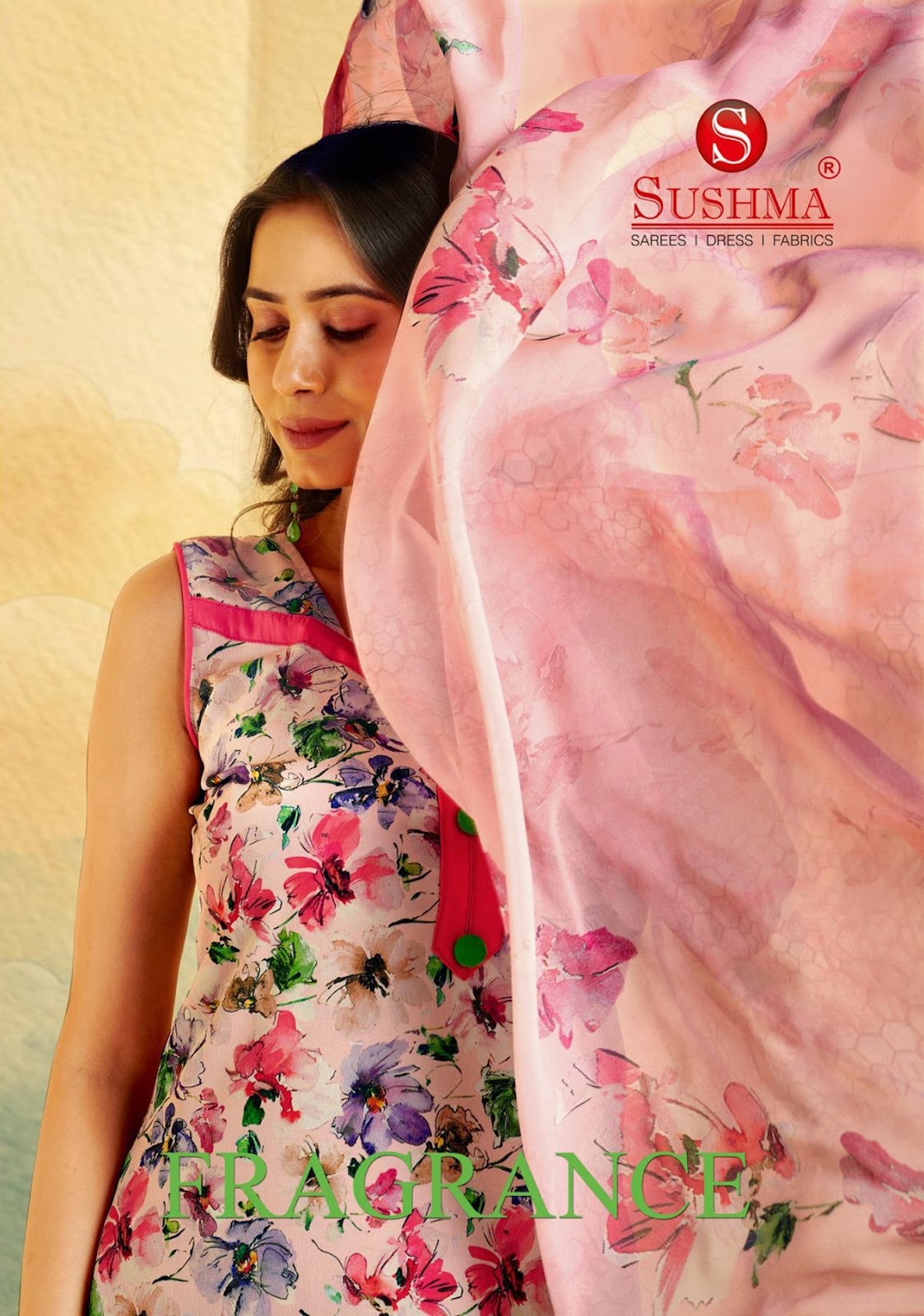 Fragrance Sushma Crape Pant Style Suits Manufacturer