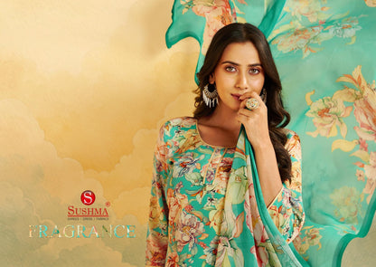 Fragrance Sushma Crape Pant Style Suits Manufacturer
